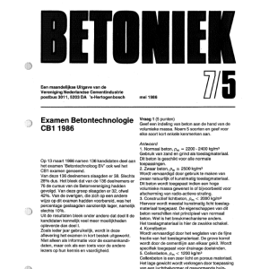 Examen Betontechnologie CB1 1986