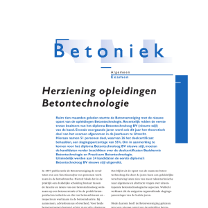 12/27 Herziening opleidingen Betontechnologie