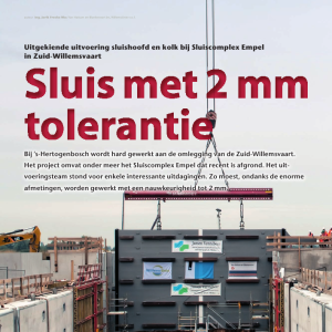 Sluis met 2 mm tolerantie