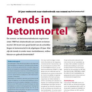 Trends in betonmortel